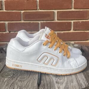 Etnies Callicut Shoes Women’s Size 10 Orange Gold White Vintage Skate Sneakers